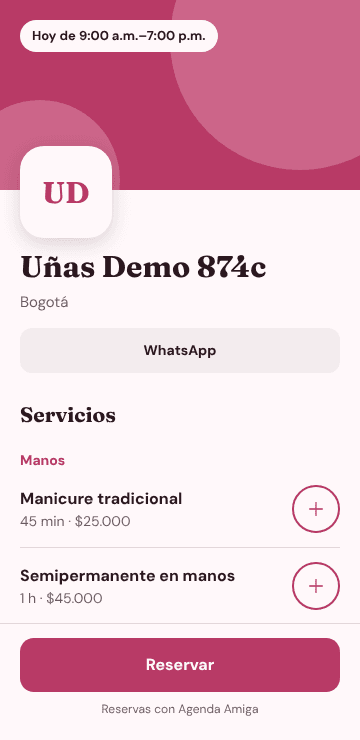 Captura de Agenda Amiga: Ve tu página
