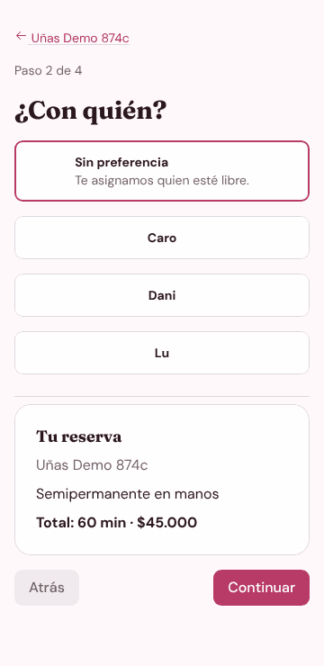 Captura de Agenda Amiga: Elige profesional